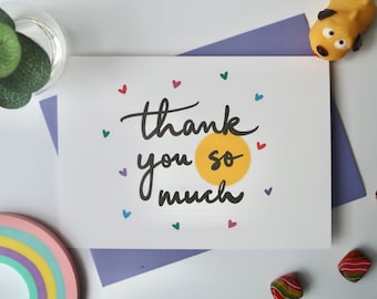 Thank You So Much Greeting Card | Personalised Thank You Card