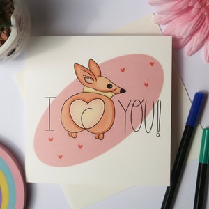 Super Cute Corgi I Love You Card | Love, Anniversary & Valentines Day Card