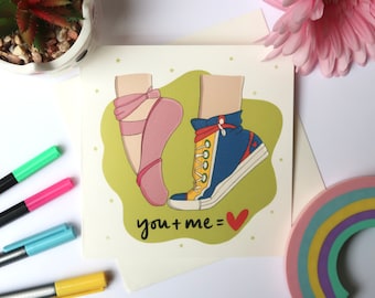 You and Me is Love | | Love, Anniversary & Valentines Day Card | Personalised Card