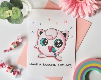 Jigglypuff Pokemon Karaoke Happy Birthday Card | Pokemon Birthday Greeting Card