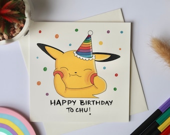 Cute Pikachu Happy Birthday Card