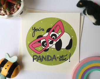 You're PANDA-stic! | Cute Panda Card | Personalised Greetings Card