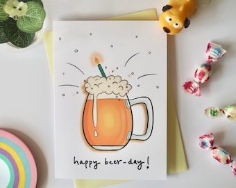 Happy Beer-Day | Happy Birthday Greeting Card | Fun Birthday Card