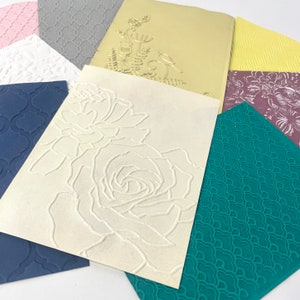 Embossed Paper, Elegant Pattern Scrapbooking, Wedding Invitation, Flower Card Stock, Spring Card Fronts, Handmade Pressed Card Panel