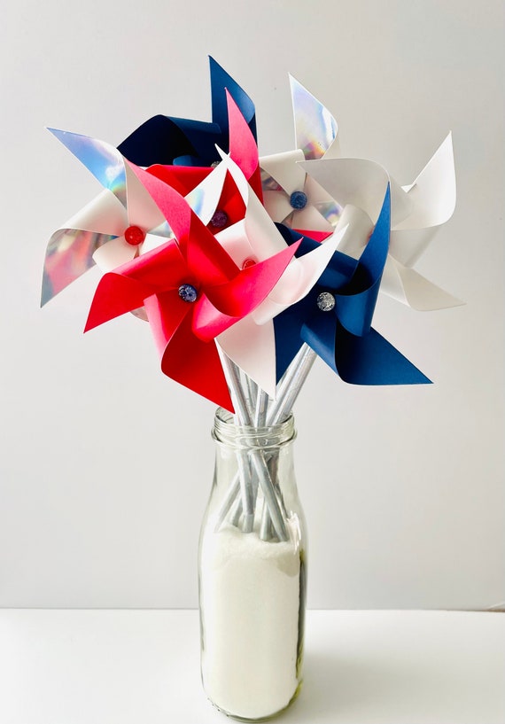 4th of July Spinning Pinwheels Handmade Party Favors Patriotic Decor ...
