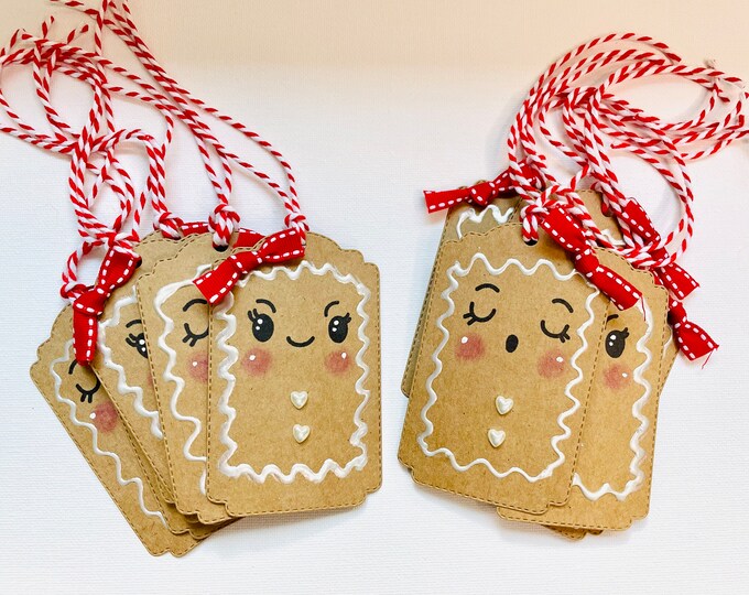 Gingerbread Christmas Gift Tags Xmas Gift Wrap DIY Tag Flipbook Baking