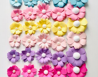 Paper Flowers Handmade Flower Set Scrapbooking Stamping Spring Card Stock Easter Embellishment Die Cuts Greeting Cards Accessory