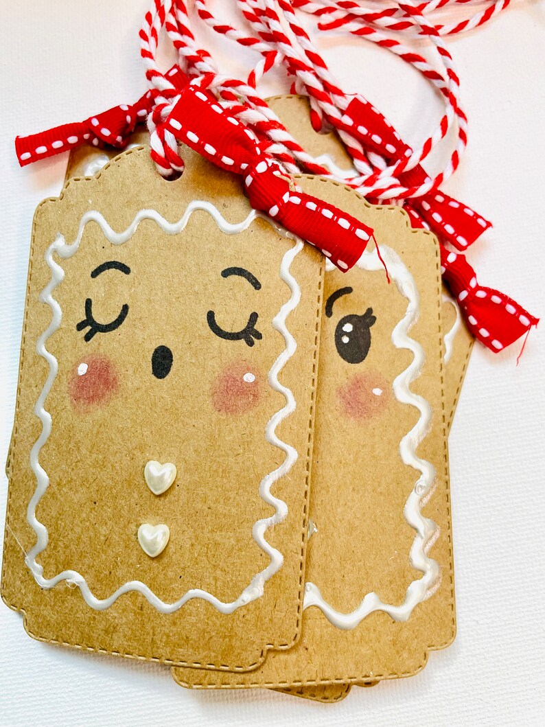 Gingerbread Christmas Gift Tags Xmas Gift Wrap DIY Tag Etsy