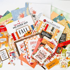 Fall Ephemera Junk Journal Card Stock Paper Leaves Die Cuts Pumpkins Scrapbooking Cards Embellishments Carta Bella Echo Park