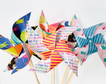 Birthday Favors Laminated Spinning Pinwheels Birthday Decorations Party Decor Centerpiece Photo Prop Pool Party Fun In The Sun Backyard Game