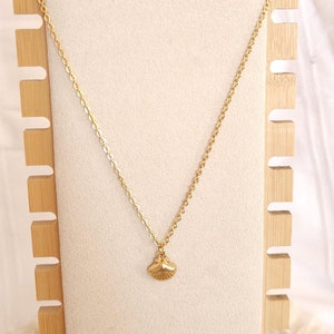 Scallop Shell Necklace - Shell Necklace - Gold Stainless Steel