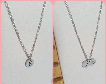 Initial letter necklace - personalized necklace - stainless steel