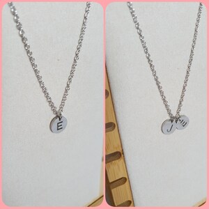 Collier lettre initiale - collier personnalisé - acier inoxydable
