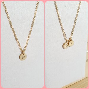 Collar con inicial - Collar personalizado - Acero inoxidable dorado