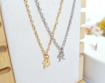 Initial Necklace - Letter Necklace - Personalized Necklace - Stainless Steel
