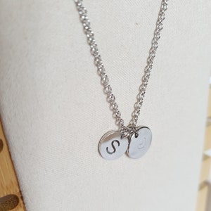 Collier cœur & initiale lettre personnalisée - acier inoxydable