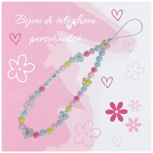 Personalized multi-colored flower phone charm - Personalized multi-colored flower phone charm - Phone charm - Bag charm