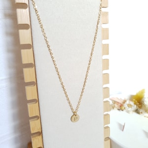 Initial Letter Necklace - Personalized Necklace - Gold Stainless Steel