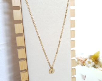 Initial Letter Necklace - Personalized Necklace - Gold Stainless Steel