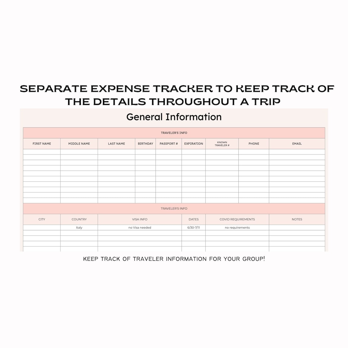 Google Sheets Ultimate Travel Planner Spreadsheet Template - Instant ...