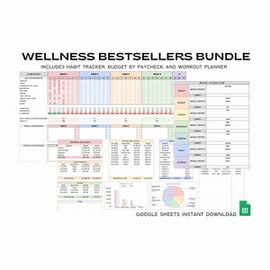 Wellness Bestsellers Spreadsheet Templates Bundle - Instant Digital Download
