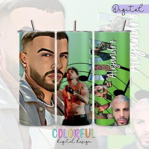 Rauw Alejandro - PNG/PDF Digital File - Skinny Tumbler 20oz - Digital Wrap