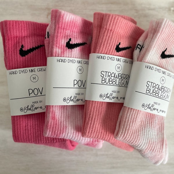 Hand Tie-Dyed Nike Crew Socks l Valentines Edition