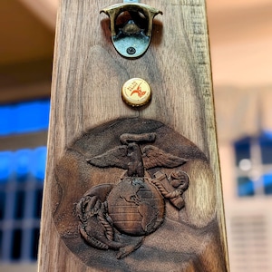 USMC Bottle Opener (USMC #22084).  EGA.   Marine Corps gifts.  Mancave decor.