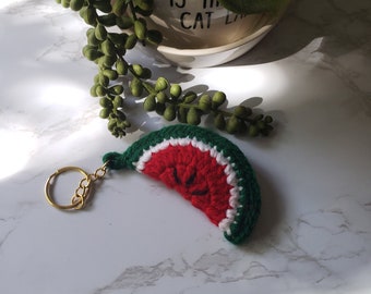 Crochet Watermelon Keychain