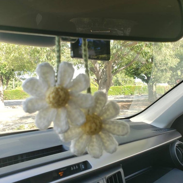 Crochet Daisy Car Accessories