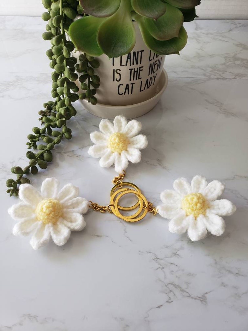 Crochet Daisy Keychain Etsy