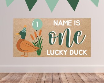 Modello per il primo compleanno di Lucky Duck