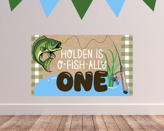 o-Fish-ally ONE Birthday Banner Template