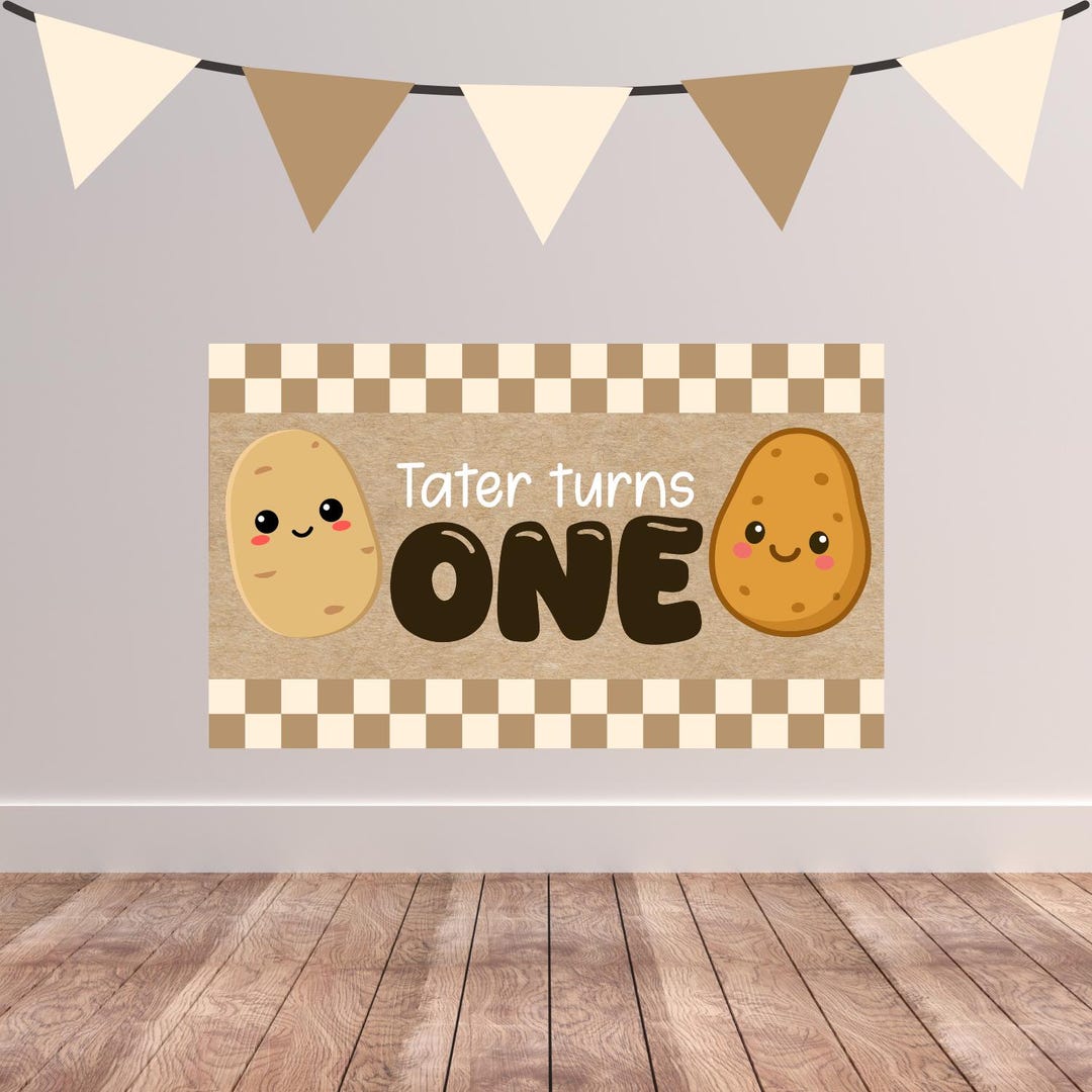 ONE Sweet Potato Banner Template - Etsy