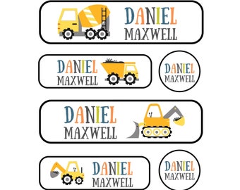 Etichette personalizzate con nome per camion da costruzione: adesivi scolastici impermeabili