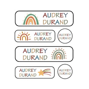 Rainbow Name Labels | School Supply Stickers | Waterproof Labels | Personalized Name Labels | Dishwasher Safe | Daycare | Camp Skinny Decals