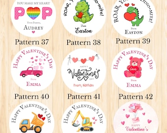 Custom Valentine's Day Stickers: Kids Classroom Labels