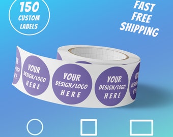 Adesivi con logo personalizzato in rotolo: etichette lucide resistenti alle intemperie