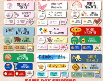 108 etichette impermeabili con nome: materiale scolastico e per l'asilo nido