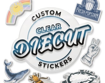 Adesivi fustellati in vinile trasparente personalizzati: adesivi impermeabili all'ingrosso