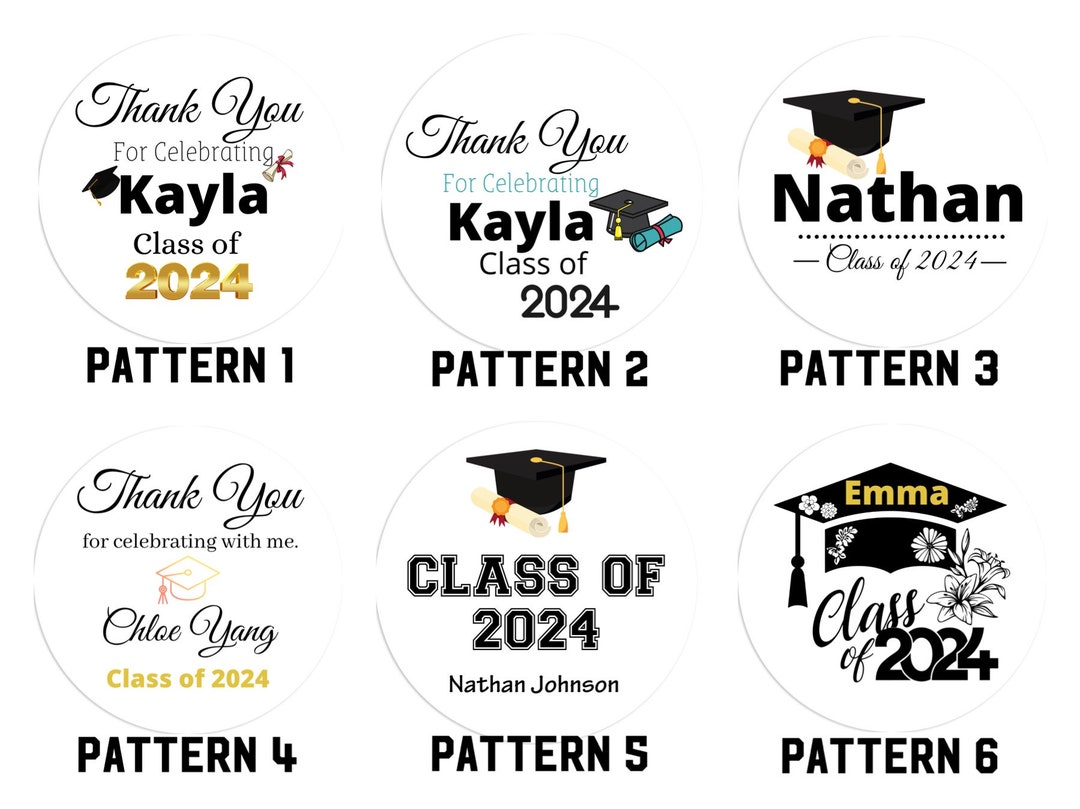 Custom Graduation Stickers / Class of 2024 Stickers / Custom Waterproof