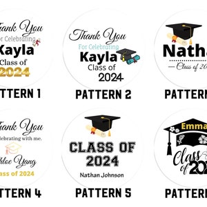 Custom Graduation Stickers / Class of 2024 Stickers / Custom waterproof Stickers / Custom Labels / Graduation Parties / Graduation Favors