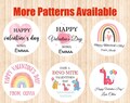 Custom Happy Valentine&#39;s day stickers, Personalized valentine&#39;s day stickers, Kids valentines for School / Classroom valentines labels heart