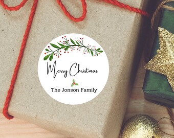 Custom Christmas Stickers / Gifts /  Christmas Stickers / Merry Christmas Labels / Personalized gift Stickers
