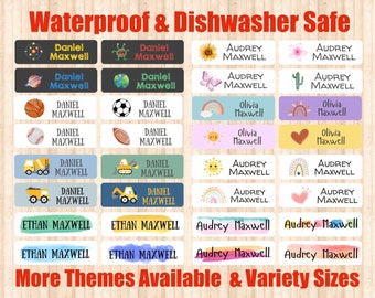 Personalized Waterproof Kids Small Name Labels $6.99 l Rainbow Labels