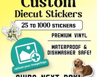 Adesivi personalizzati fustellati – Impermeabili, lavabili in lavastoviglie, etichette in vinile