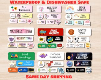 108 adesivi impermeabili con nome: etichette personalizzate per la scuola e l'asilo nido