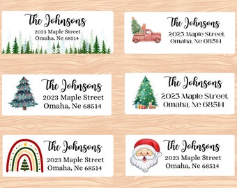 30 Christmas Return Address Labels, Holiday Address Labels, Christmas Tree, Watercolor, Return Address Labels, Personalized, Merry Christmas