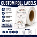 Custom Waterproof Roll Labels, Upload Your Logo, Round Square Stickers