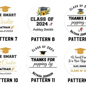 Personalized Graduation Party Favor Stickers /Class of 2024 Stickers /Custom Stickers / Custom Labels/ Graduation Parties /Graduation Favors